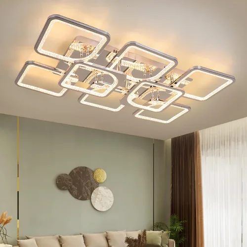 Miniatura 11 de Lámpara LED de techo regulable, 5 luces de techo de 23 pulgadas, montaje empotrado, lámpara de 80 W para sala de estar, dormitorio, cocina