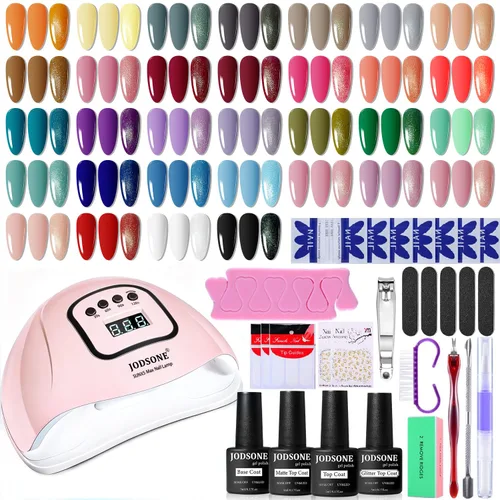 Miniatura 17 de JODSONE - Juego de 100 esmaltes de uñas de gel (5 ml cada uno) con capa base que no se limpia, capa de base que se borra y capa superior mate