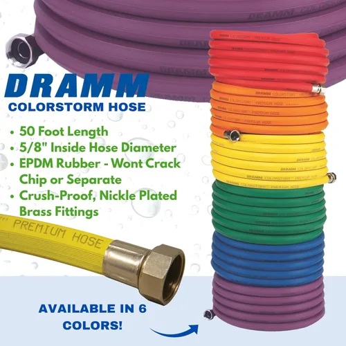 Miniatura 4 de Dramm ColorStorm Premium manguera de jardín de hule de 50-pies por 5/8-pulgadas de diámetro, Anaranjado