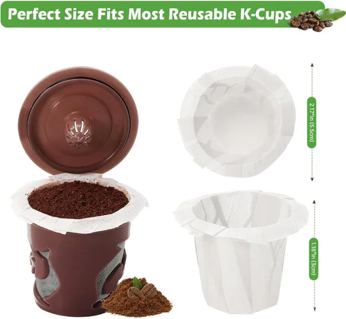 Miniatura 3 de Aussen Filtros de papel desechables para café, reemplazo para filtros Keurig, compatible con todos los filtros de una sola porción de Keurig, Blanco