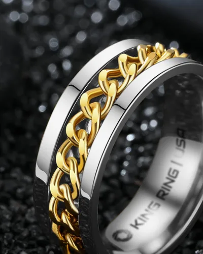 Miniatura 37 de King Ring 8mm Spinner Ring – Fidget Ring for Men & Women – Designed in USA