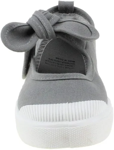 Miniatura 5 de Maxu - Zapatos planos de lona para niña, con lazo, color gris, talla 6.5, Gris