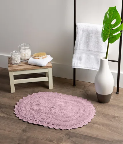 Miniatura 2 de DII Crochet Collection - Tapete de baño reversible, tamaño pequeño, ovalado, 17 x 24 pulgadas, color malva