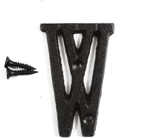 Miniatura 22 de Letras del abecedario de 3" en metal de hierro fundido decorativas, estilo clásico, para colgar letreros de pared, dirección, nombre, letrero