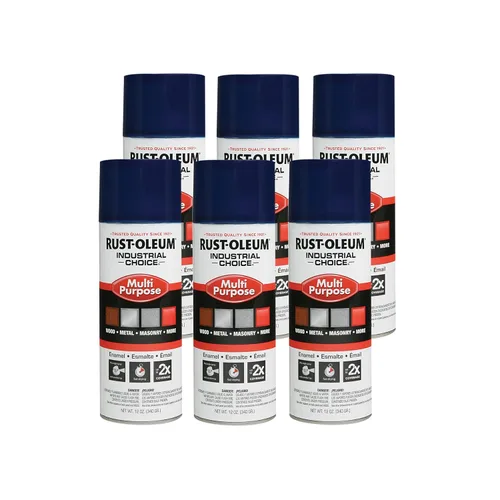 Miniatura 24 de Aerosol de esmalte Rust-Oleum para uso general; envase de 16 onzas líquidas; lata de aerosol, Blanco brillante, 6 BLANCO BRILLO