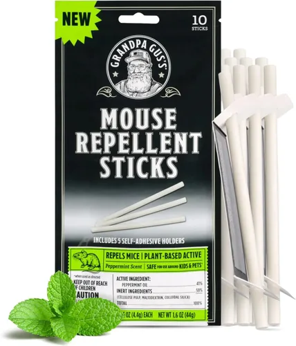 Grandpa Gus's Repelente Natural de Ratas en Barra, Entrega Patentada de Aroma Concentrado a Menta, Repelente de Roedores Humanitario a Base de