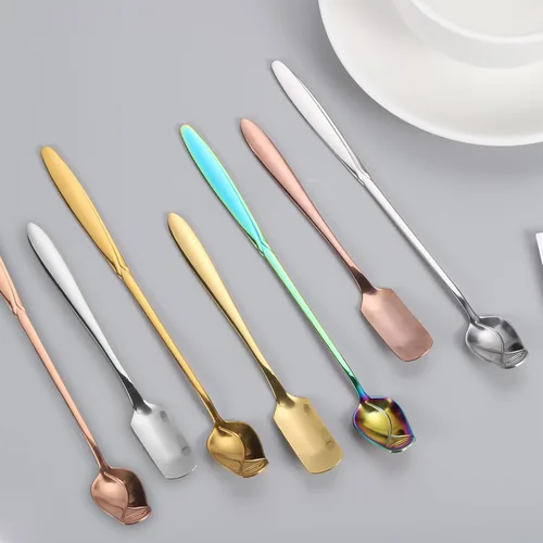Miniatura 4 de uxcell 4 cucharas de café expreso de acero inoxidable de 5 pulgadas, cucharas de postre, cucharas de té helado para café, helado, té, azúcar, plata