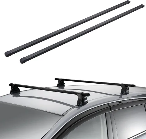 INNO IN-B107A Barras transversales cuadradas para sistemas de estanterías de techo - 42 pulgadas (1 par) (negro)
