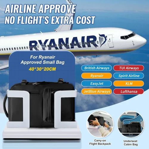 Miniatura 2 de WONHOX - Mochila grande, aprobada para vuelo, unisex, para viajes, trabajo, negocios o laptop, a1-Negro, Medium