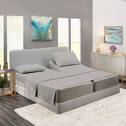 Miniatura 11 de Rajlinen Split Queen Sheet Sets for Adjustable Beds - Sheets for Sleep Number Bed 15" Deep Pocket - 100% Cotton Split Queen Bed Sheet Set - Split