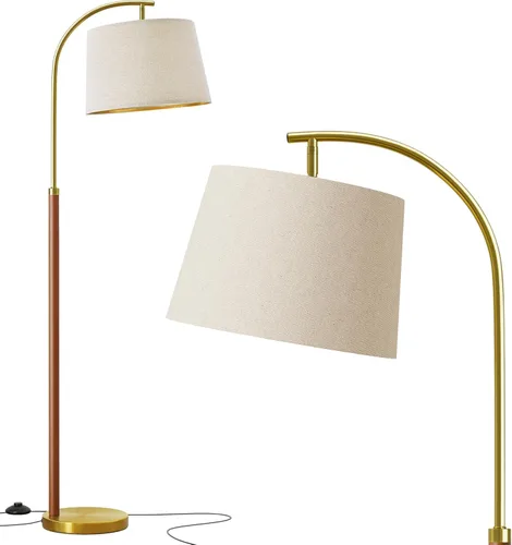Miniatura 8 de G-SAFAVA Lámparas de pie de madera real para sala de estar, dormitorio, 62.5 pulgadas, lámpara moderna de mediados de siglo, lámparas de arco alto