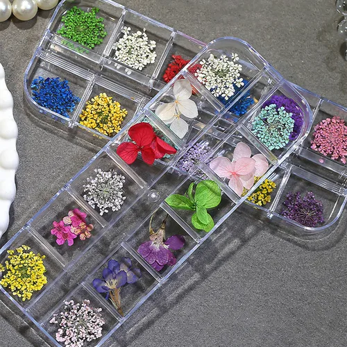Miniatura 7 de 2 cajas de flores secas para uñas, mini flores de uñas reales 3D, flores secas, calcomanías de uñas, decoración de uñas, decoración de manicura