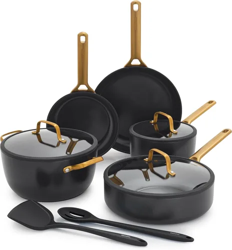 Miniatura 12 de GreenPan Juego de utensilios de cocina antiadherentes Reserve Pro de 10 piezas, cerámica certificada NSF, juego de ollas y sartenes anodizadas duras