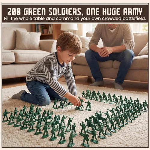 Miniatura 2 de LovesTown 200 soldados de juguete del ejército para hombres, juguetes militares clásicos para niños de más de 3 años, proyectos escolares, dioramas