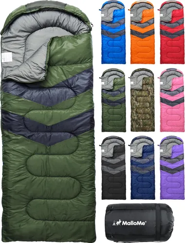 Miniatura 27 de MalloMe Sacos de dormir para adultos para clima frío y cálido, saco de dormir para mochileros para niños de 10 a 12 años, niñas, niños, ligeros