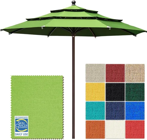 Miniatura 97 de EliteShade USA Sombrilla de Mercado de 10 Años Sin Decoloración de 9 Pies 3 Niveles Sombrilla de Patio Sombrilla de Mesa para Exteriores con Beige