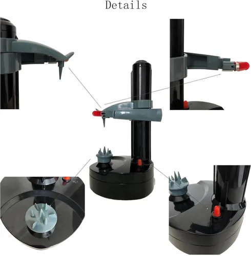 Miniatura 5 de Pelador Eléctrico de Patatas para Cocina, Peladore de Verduras para Calabacín y Zanahoria, Peladore Automático de Patatas, Peladore Eléctrico
