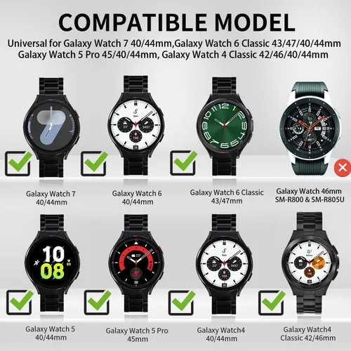 Miniatura 2 de GOLDTOLUCK No Gap Stainless Steel Band Compatible with Samsung Galaxy Watch 8 7 6 5 4 Classic FE Pro Ultra 40mm 44mm 46mm 43mm 47mm 45mm 42mm