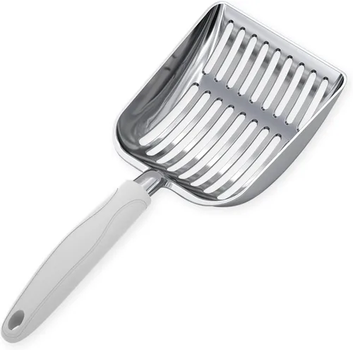 Miniatura 18 de WePet Cuchara de arena para gatos, tamiz de aleación de aluminio, pala de metal profunda, mango largo, tamizado de excrementos, levantador de heces