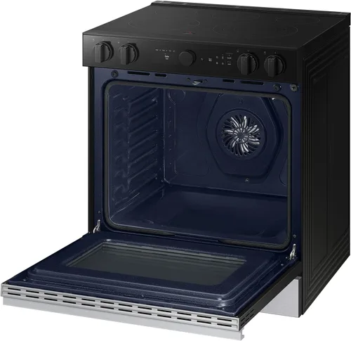 Miniatura 10 de SAMSUNG Rango eléctrico deslizante inteligente a medida de 6.3 pies cúbicos con cámara de horno inteligente y perillas de precisión iluminadas