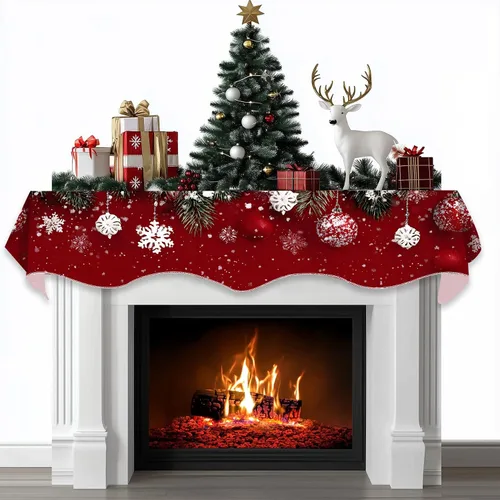 Miniatura 24 de BVBOX Bufanda Decorativa para Repisa de Chimenea Navideña, Cubierta Corredor para Repisa de Chimenea de Navidad e Invierno