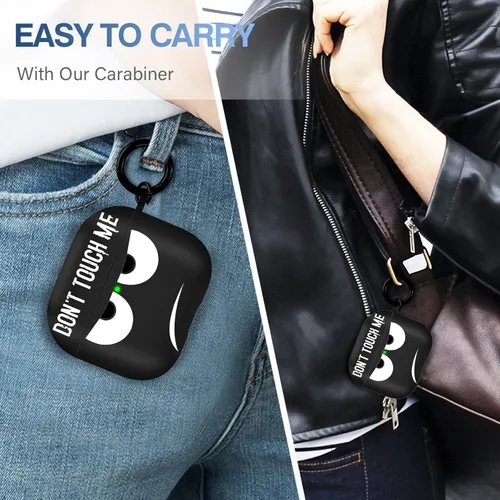 Miniatura 4 de Funda para Airpods 3 2021, Don't Touch Me for Airpods Funda con llavero suave y linda funda a prueba de golpes para mujeres y hombres, compatible