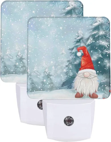 Miniatura 24 de Juego de 2 lámparas LED de noche enchufables para perros de Navidad, juego de 2 luces nocturnas de emergencia con sensor automático para dormitorio