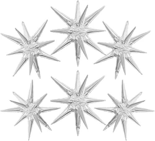 Miniatura 14 de Globos de aluminio con forma de estrella negra, 6 unidades, globo de explosión de estrella, globo de 22 pulgadas, globos grandes de Mylar