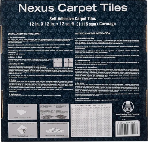 Miniatura 3 de Tapete autoadhesivo para enmoquetado Nexus de 12 x 12 pulgadas, color borgoña, de Achim Home Furnishings, NXCRPTTN12 Canela