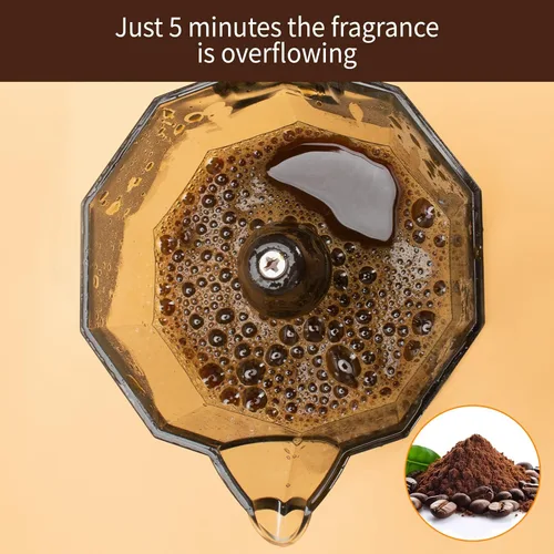 Miniatura 4 de LAOION Cafetera de Espresso Manual de 6 Tazas, Máquinas de Espresso Pequeñas para el Hogar, Cafetera Cubana con Base Desmontable y Protección contra