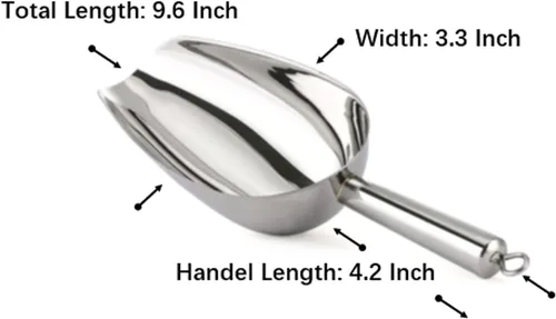 Miniatura 6 de Cuchara de hielo de metal para congelador, cuchara de hielo de acero inoxidable para máquina de hielo, cuchara pequeña para cubo de hielo, cucharas