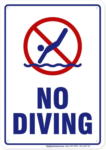 Miniatura 11 de Señal de no buceo, 12 x 18 pulgadas, HDPE de 55 mil de grosor (polietileno de alta densidad), fabricado en Estados Unidos por My Sign Center