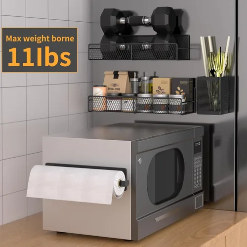 Miniatura 4 de Estante magnético para especias para refrigerador, paquete de 7 estantes magnéticos fuertes 100% de metal, organizador de especias con soporte
