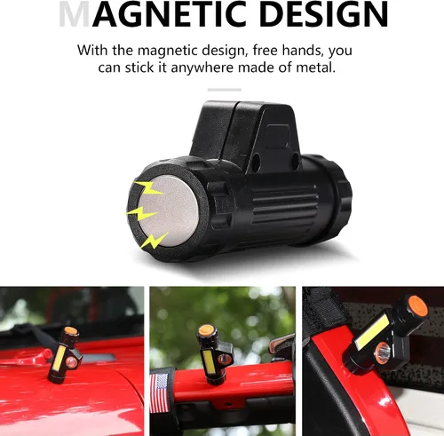 Miniatura 5 de Asas de agarre para barra estabilizadora con luz de techo para 1945-2025 Jeep Wrangler CJ YJ TJ JK JL Gladiator JT UTV Polaris RZR 2.0”-4.0” jaula 2