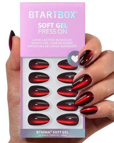Miniatura 48 de BTArtbox Uñas Postizas Blancas Cortas a Presión - Uñas Postizas de Gel Suave en Forma de Almendra, Uñas Blancas con Pegamento para Uñas, Uñas