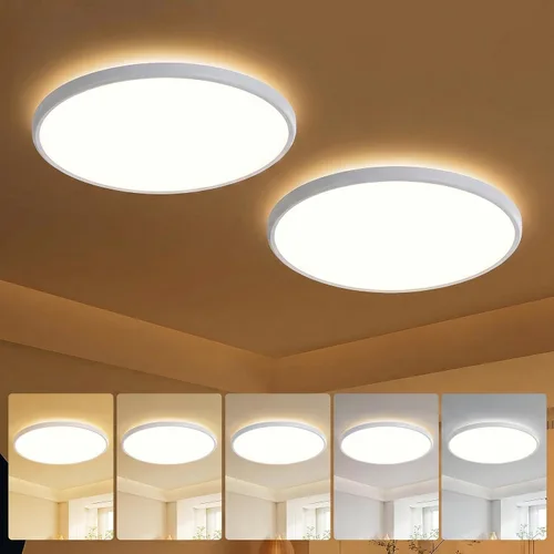 Miniatura 15 de TALOYA Paquete de 4 lámparas de techo LED de montaje empotrado de 10 pulgadas, 5 temperaturas de color (3000 K-6500 K), luz de panel plano redondo