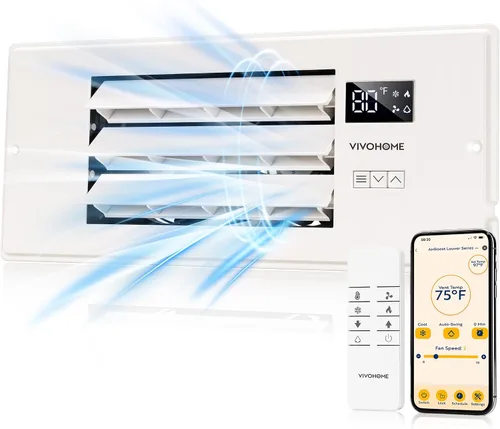 Miniatura 14 de VIVOHOME Ventilador elevador de registro de apertura de 4 x 10 pulgadas con rejilla ajustable de dirección del viento, termostato inteligente