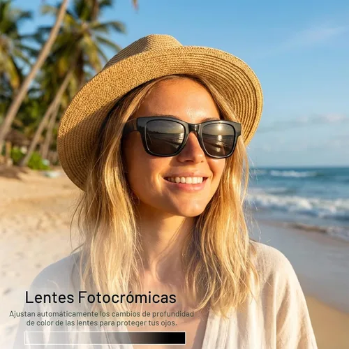 Miniatura 6 de Lentes inteligentes AI con lentes de cambio de color, gafas Bluetooth para hombres y mujeres con traducción más de 160 idiomas asistente de voz