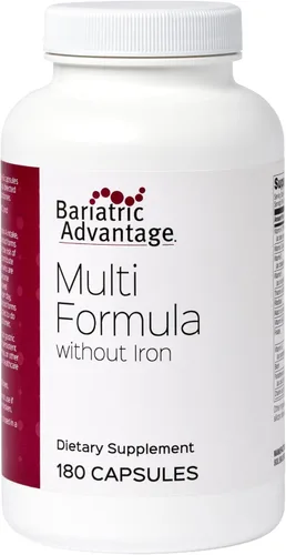 Bariatric Advantage Multivitamínico diario de alta potencia sin hierro, multivitamínico diario para pacientes de cirugía bariátrica con 22 vitaminas
