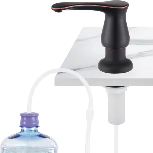 Miniatura 11 de GAGALIFE Dispensador de jabón para fregadero de cocina, dorado cepillado, dispensador de jabón debajo del fregadero con kit de tubo de extensión