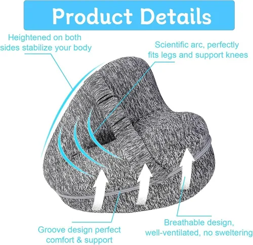 Miniatura 6 de Almohada de rodilla para personas que duermen de lado, dolor de cadera, almohada entre las piernas para dormir de lado, apoyo para aliviar el dolor
