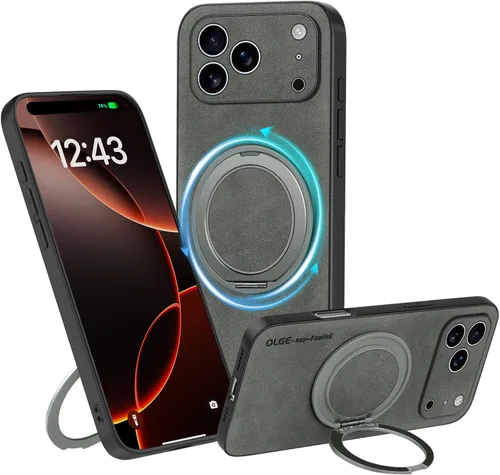 Miniatura 80 de Funda de silicona con soporte para iPhone 17 Pro [compatible con MagSafe] [Protección completa de la cámara] (6.3 pulgadas 2025), fundas de teléfono