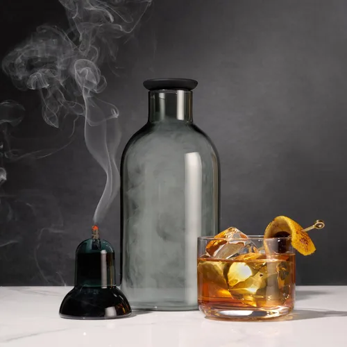Miniatura 6 de Viski Alchemi - Kit de cóctel ahumado, juego de ahumador de bebidas con soporte de vidrio para ahumar, jarra de infusor, tapón de silicona, pellets