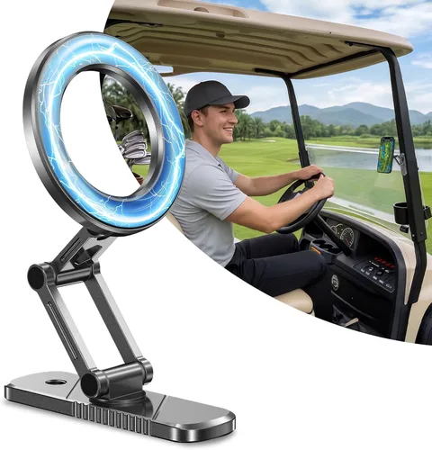 Miniatura 9 de Soporte magnético de aleación para carrito de golf: soporte de teléfono para carrito de golf con rotación de 360°, regalos únicos de golf