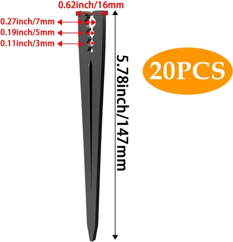 Miniatura 2 de Aifeier ET 20 estacas de riego por goteo universales para tubos de goteo de 1/8"-1/4" para riego, invernadero, jardín, cultivo hidropónico