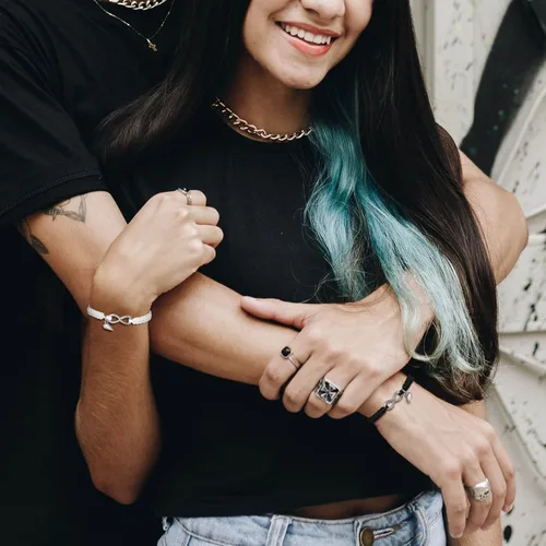 Miniatura 3 de MPRAINBOW Pulsera personalizada a juego para parejas, con nombre personalizado, palabras de promesa, grabadas, pulseras de relación de atracción