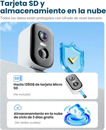 Miniatura 7 de Cámara de seguridad inalámbrica para exteriores, cámaras WiFi alimentadas por batería 2K para seguridad en el hogar con detección de movimiento AI