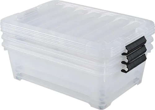 Miniatura 6 de Cajas de almacenamiento de 20 cuartos de galón debajo de la cama con ruedas, contenedor de almacenamiento de plástico transparente con pestillo