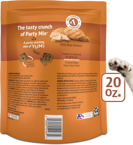 Miniatura 6 de Purina Friskies Golosinas para Gatos, Party Mix Chicken Lovers Crunch - Bolsa de 20 Oz