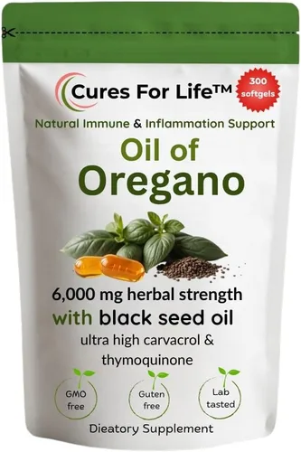 Miniatura 9 de Cápsulas blandas de aceite de orégano – 6000 mg de alta potencia con 165 mg de Carvacrol y 200 mg de aceite de semilla negra – Apoyo inmunológico 2